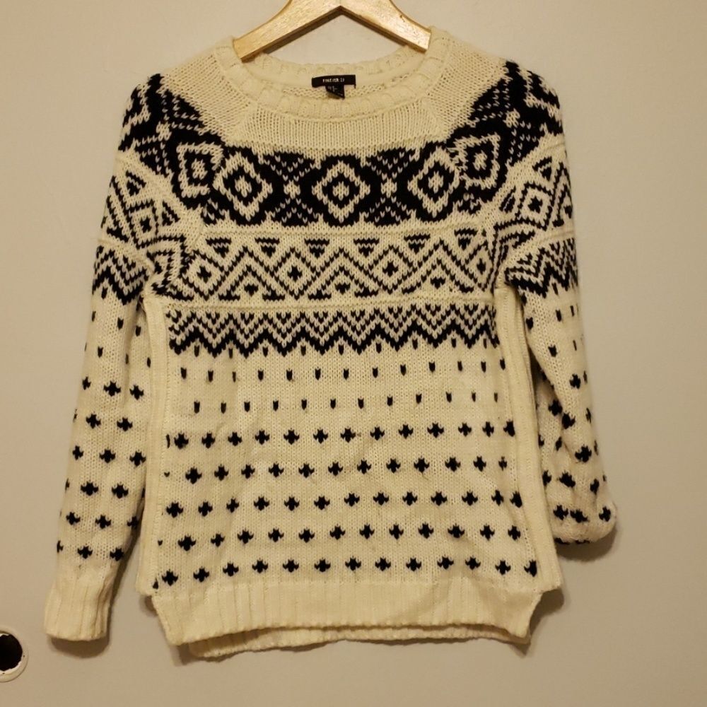 Forever 21 fair isle,‎ Crewneck sweater size small